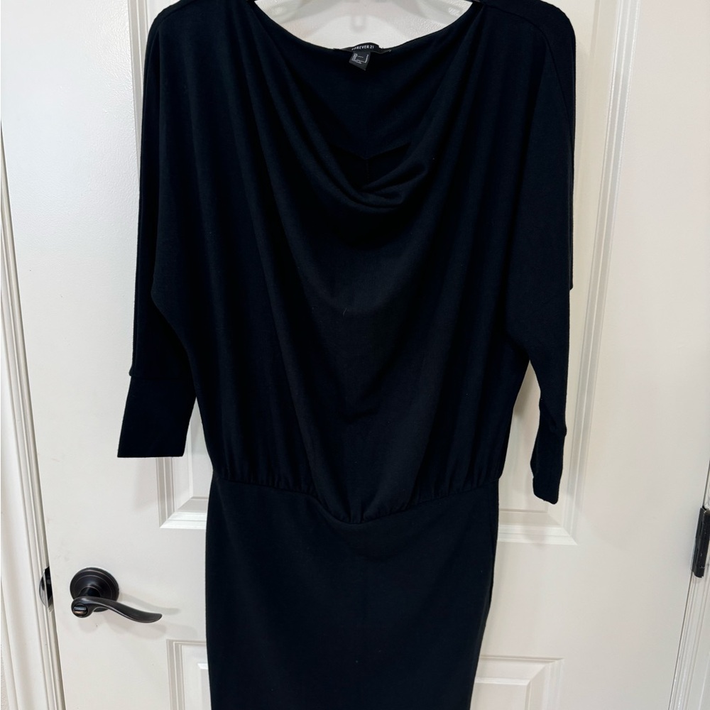 Forever 21 Black Dolman Sleeve Cocktail Dress